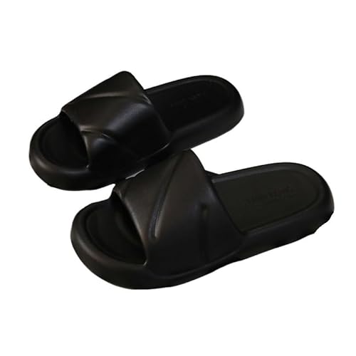 TRgqify-KM Non-slip Bathroom Slippers,Soft Slippers,Indoor And Outdoor Platform Pool Slippers Shower Slippers (Color : Black, Size : 42 43) von TRgqify-KM