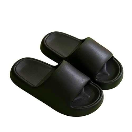 TRgqify-KM Non-slip Bathroom Slippers,Soft Slippers,Indoor And Outdoor Platform Pool Slippers Shower Slippers (Color : Black, Size : 42 43) von TRgqify-KM