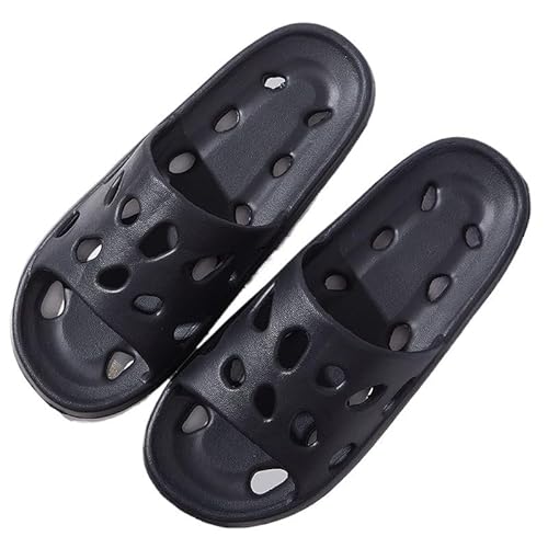 TRgqify-KM Non-slip Bathroom Slippers,Soft Slippers,Indoor And Outdoor Platform Pool Slippers Shower Slippers (Color : Black, Size : 44/45) von TRgqify-KM