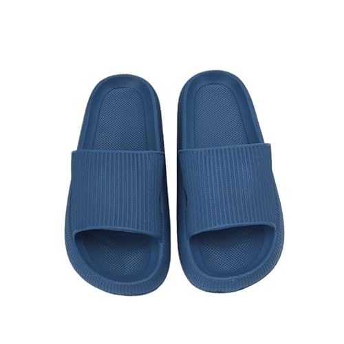 TRgqify-KM Non-slip Bathroom Slippers,Soft Slippers,Indoor And Outdoor Platform Pool Slippers Shower Slippers (Color : Blue, Size : 38 39) von TRgqify-KM