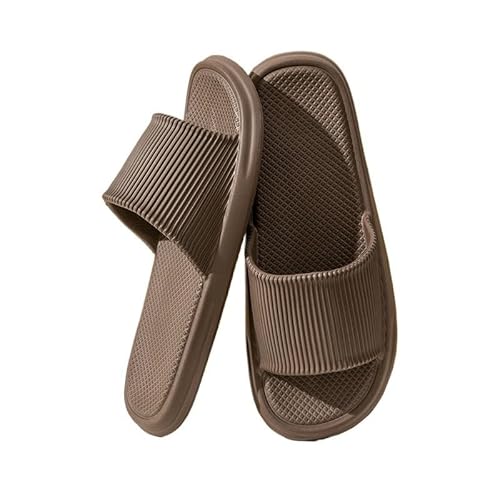 TRgqify-KM Non-slip Bathroom Slippers,Soft Slippers,Indoor And Outdoor Platform Pool Slippers Shower Slippers (Color : Coffee, Size : 40-41) von TRgqify-KM