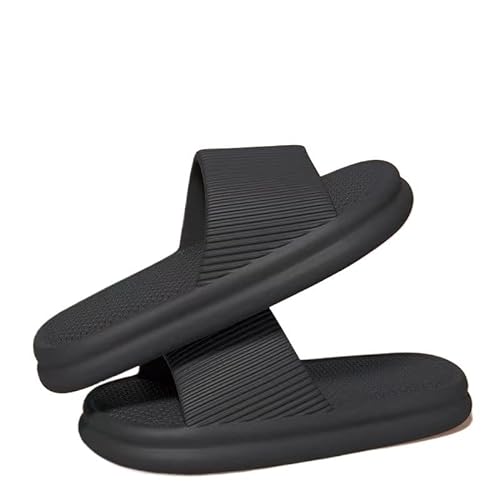 TRgqify-KM Non-slip Bathroom Slippers,Soft Slippers,Indoor And Outdoor Platform Pool Slippers Shower Slippers (Color : Dark Black, Size : 44 45) von TRgqify-KM