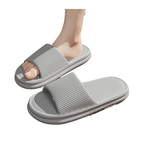 TRgqify-KM Non-slip Bathroom Slippers,Soft Slippers,Indoor And Outdoor Platform Pool Slippers Shower Slippers (Color : Gray, Size : 37-38) von TRgqify-KM