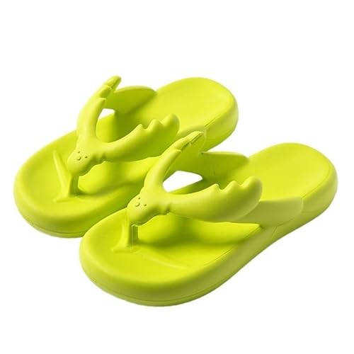 TRgqify-KM Non-slip Bathroom Slippers,Soft Slippers,Indoor And Outdoor Platform Pool Slippers Shower Slippers (Color : Green, Size : 36 37) von TRgqify-KM