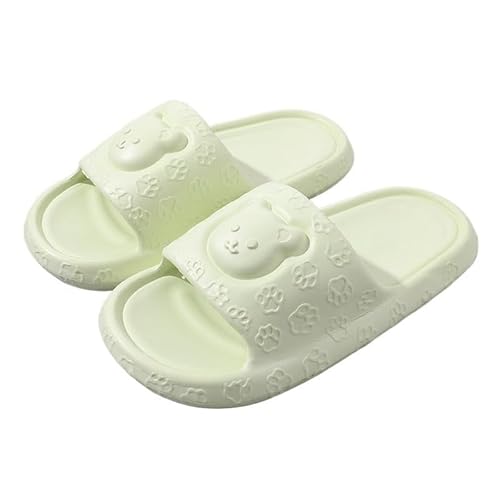 TRgqify-KM Non-slip Bathroom Slippers,Soft Slippers,Indoor And Outdoor Platform Pool Slippers Shower Slippers (Color : Green, Size : 36 37) von TRgqify-KM