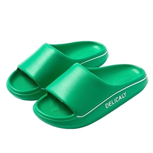 TRgqify-KM Non-slip Bathroom Slippers,Soft Slippers,Indoor And Outdoor Platform Pool Slippers Shower Slippers (Color : Green, Size : 38-39) von TRgqify-KM