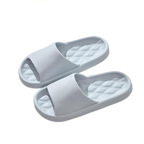 TRgqify-KM Non-slip Bathroom Slippers,Soft Slippers,Indoor And Outdoor Platform Pool Slippers Shower Slippers (Color : Grey, Size : 37-38) von TRgqify-KM