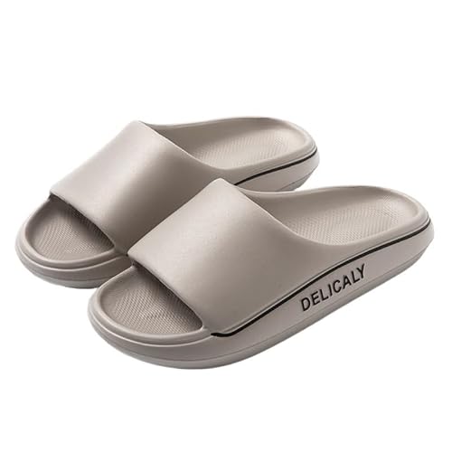 TRgqify-KM Non-slip Bathroom Slippers,Soft Slippers,Indoor And Outdoor Platform Pool Slippers Shower Slippers (Color : Grey, Size : 44-45) von TRgqify-KM