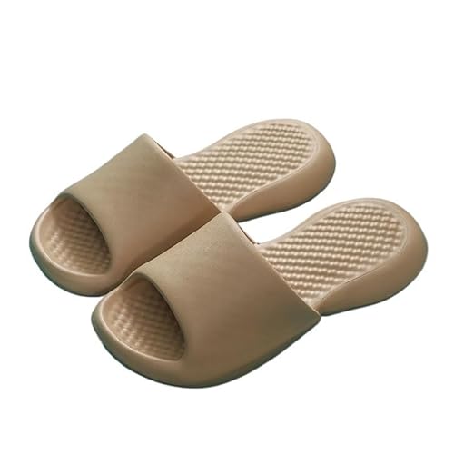 TRgqify-KM Non-slip Bathroom Slippers,Soft Slippers,Indoor And Outdoor Platform Pool Slippers Shower Slippers (Color : Khaki, Size : 35-36) von TRgqify-KM