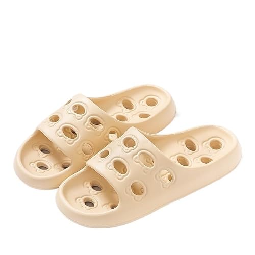 TRgqify-KM Non-slip Bathroom Slippers,Soft Slippers,Indoor And Outdoor Platform Pool Slippers Shower Slippers (Color : Khaki, Size : 44 45) von TRgqify-KM