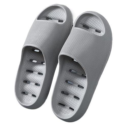 TRgqify-KM Non-slip Bathroom Slippers,Soft Slippers,Indoor And Outdoor Platform Pool Slippers Shower Slippers (Color : Light Gray, Size : 42 43) von TRgqify-KM