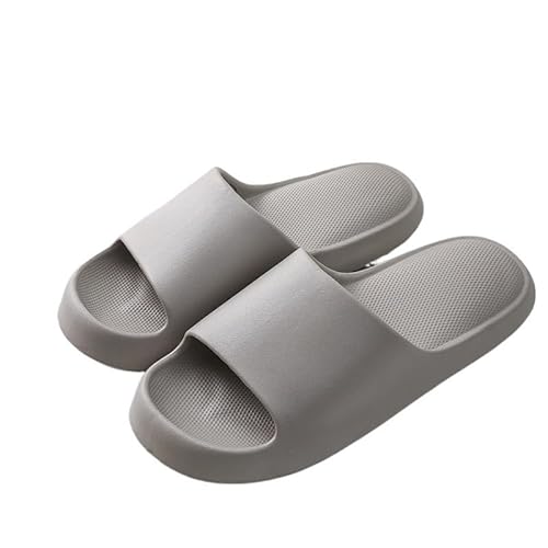 TRgqify-KM Non-slip Bathroom Slippers,Soft Slippers,Indoor And Outdoor Platform Pool Slippers Shower Slippers (Color : Light Grey, Size : 37-38) von TRgqify-KM