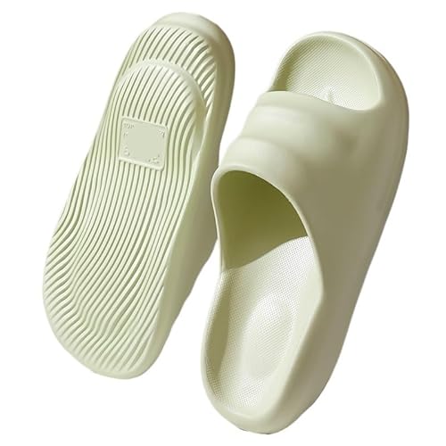 TRgqify-KM Non-slip Bathroom Slippers,Soft Slippers,Indoor And Outdoor Platform Pool Slippers Shower Slippers (Color : Light green, Size : 42 43) von TRgqify-KM