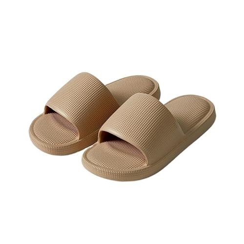 TRgqify-KM Non-slip Bathroom Slippers,Soft Slippers,Indoor And Outdoor Platform Pool Slippers Shower Slippers (Color : Mocha brown, Size : 44 45) von TRgqify-KM