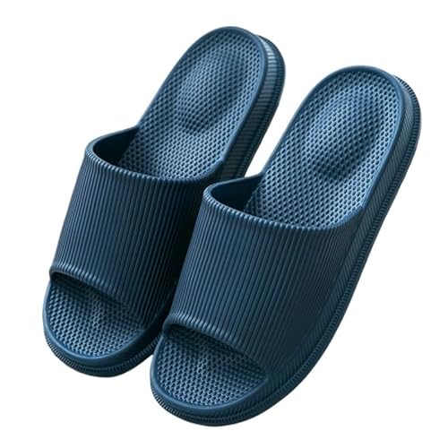 TRgqify-KM Non-slip Bathroom Slippers,Soft Slippers,Indoor And Outdoor Platform Pool Slippers Shower Slippers (Color : Navy blue, Size : 38-39) von TRgqify-KM