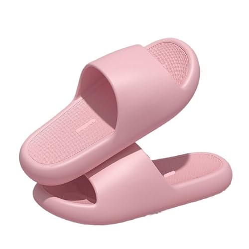 TRgqify-KM Non-slip Bathroom Slippers,Soft Slippers,Indoor And Outdoor Platform Pool Slippers Shower Slippers (Color : Pink, Size : 35-36) von TRgqify-KM