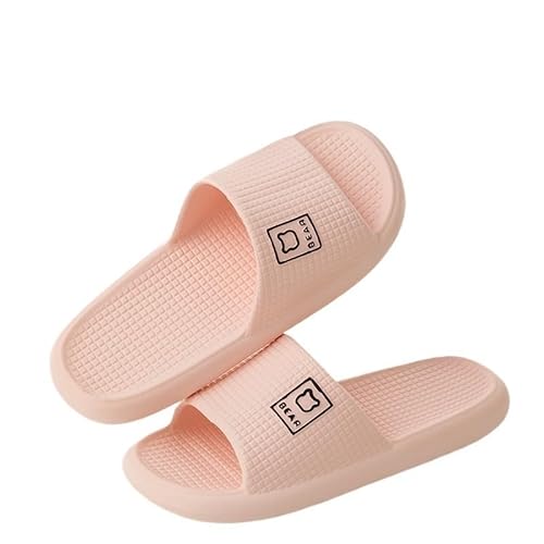 TRgqify-KM Non-slip Bathroom Slippers,Soft Slippers,Indoor And Outdoor Platform Pool Slippers Shower Slippers (Color : Pink, Size : 38-39) von TRgqify-KM