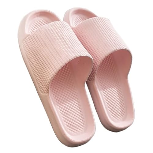 TRgqify-KM Non-slip Bathroom Slippers,Soft Slippers,Indoor And Outdoor Platform Pool Slippers Shower Slippers (Color : Pink, Size : 38 39) von TRgqify-KM