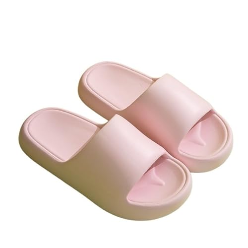 TRgqify-KM Non-slip Bathroom Slippers,Soft Slippers,Indoor And Outdoor Platform Pool Slippers Shower Slippers (Color : Pink, Size : 40 41) von TRgqify-KM