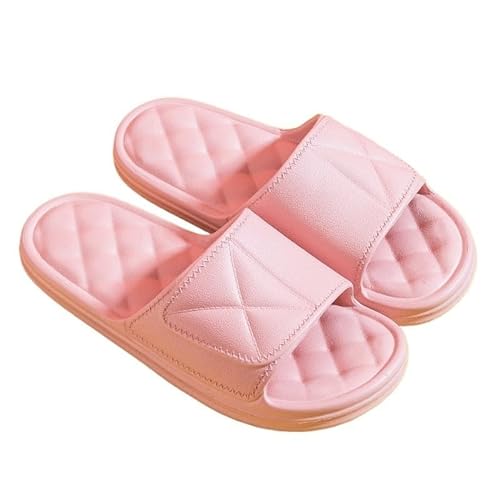 TRgqify-KM Non-slip Bathroom Slippers,Soft Slippers,Indoor And Outdoor Platform Pool Slippers Shower Slippers (Color : Pink, Size : 40 41) von TRgqify-KM