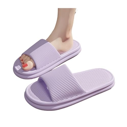 TRgqify-KM Non-slip Bathroom Slippers,Soft Slippers,Indoor And Outdoor Platform Pool Slippers Shower Slippers (Color : Purple, Size : 35-36) von TRgqify-KM