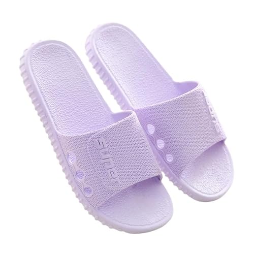 TRgqify-KM Non-slip Bathroom Slippers,Soft Slippers,Indoor And Outdoor Platform Pool Slippers Shower Slippers (Color : Purple, Size : 36 37) von TRgqify-KM
