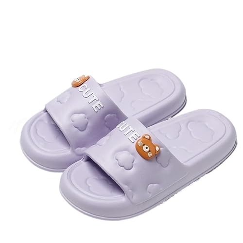 TRgqify-KM Non-slip Bathroom Slippers,Soft Slippers,Indoor And Outdoor Platform Pool Slippers Shower Slippers (Color : Purple, Size : 39-40) von TRgqify-KM