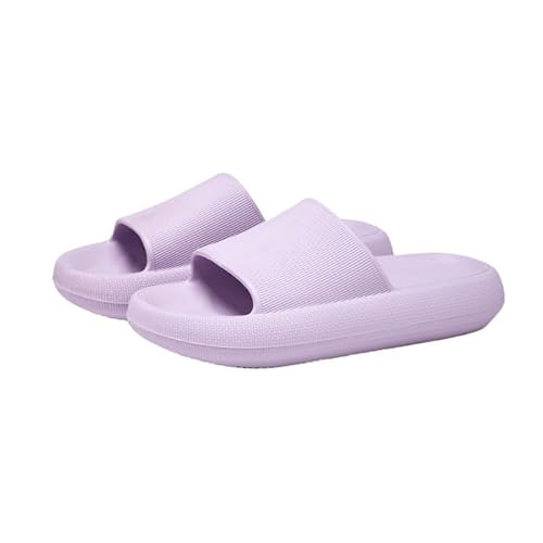 TRgqify-KM Non-slip Bathroom Slippers,Soft Slippers,Indoor And Outdoor Platform Pool Slippers Shower Slippers (Color : Taro purple, Size : 39 40) von TRgqify-KM