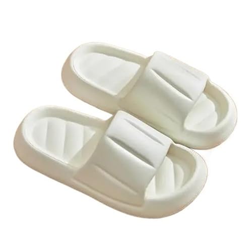 TRgqify-KM Non-slip Bathroom Slippers,Soft Slippers,Indoor And Outdoor Platform Pool Slippers Shower Slippers (Color : White, Size : 35-36) von TRgqify-KM