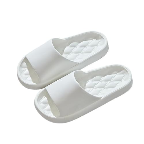 TRgqify-KM Non-slip Bathroom Slippers,Soft Slippers,Indoor And Outdoor Platform Pool Slippers Shower Slippers (Color : White, Size : 35-36) von TRgqify-KM