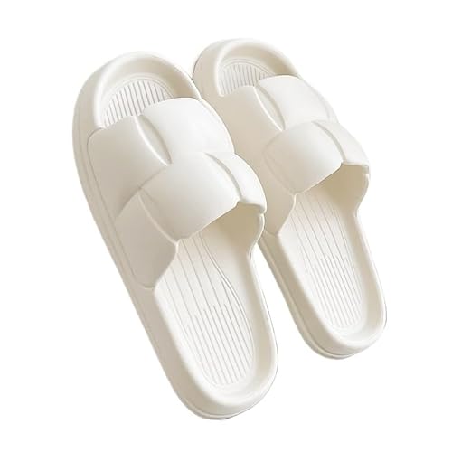 TRgqify-KM Non-slip Bathroom Slippers,Soft Slippers,Indoor And Outdoor Platform Pool Slippers Shower Slippers (Color : White, Size : 36 * 37) von TRgqify-KM