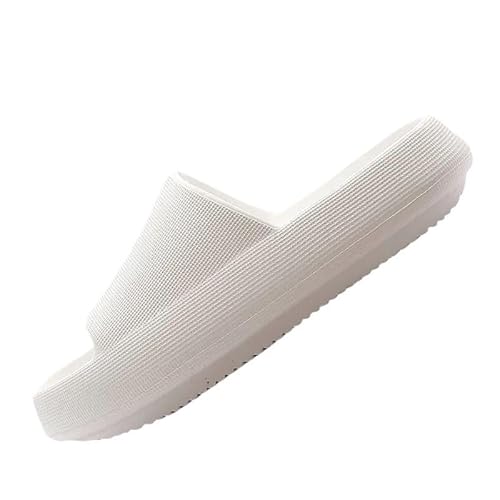 TRgqify-KM Non-slip Bathroom Slippers,Soft Slippers,Indoor And Outdoor Platform Pool Slippers Shower Slippers (Color : White, Size : 37-38) von TRgqify-KM