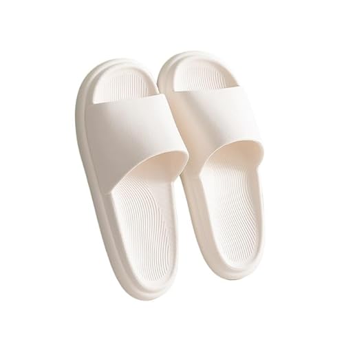 TRgqify-KM Non-slip Bathroom Slippers,Soft Slippers,Indoor And Outdoor Platform Pool Slippers Shower Slippers (Color : White, Size : 37-38) von TRgqify-KM