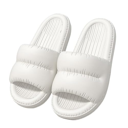 TRgqify-KM Non-slip Bathroom Slippers,Soft Slippers,Indoor And Outdoor Platform Pool Slippers Shower Slippers (Color : White, Size : 38-39) von TRgqify-KM