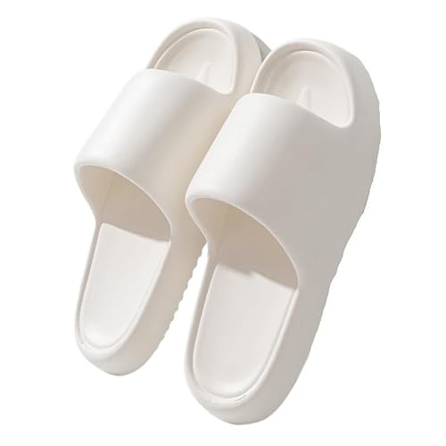 TRgqify-KM Non-slip Bathroom Slippers,Soft Slippers,Indoor And Outdoor Platform Pool Slippers Shower Slippers (Color : White, Size : 38 39) von TRgqify-KM