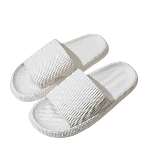 TRgqify-KM Non-slip Bathroom Slippers,Soft Slippers,Indoor And Outdoor Platform Pool Slippers Shower Slippers (Color : White, Size : 38 39) von TRgqify-KM