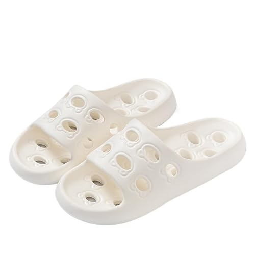 TRgqify-KM Non-slip Bathroom Slippers,Soft Slippers,Indoor And Outdoor Platform Pool Slippers Shower Slippers (Color : White, Size : 39 40) von TRgqify-KM