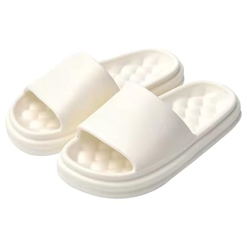 TRgqify-KM Non-slip Bathroom Slippers,Soft Slippers,Indoor And Outdoor Platform Pool Slippers Shower Slippers (Color : White, Size : 40/41) von TRgqify-KM