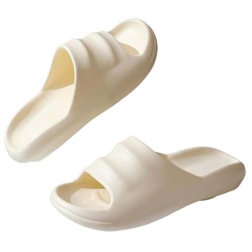 TRgqify-KM Non-slip Bathroom Slippers,Soft Slippers,Indoor And Outdoor Platform Pool Slippers Shower Slippers (Color : White, Size : 40 41) von TRgqify-KM