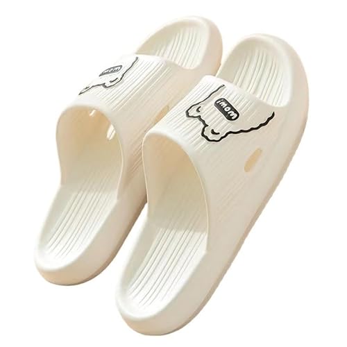 TRgqify-KM Non-slip Bathroom Slippers,Soft Slippers,Indoor And Outdoor Platform Pool Slippers Shower Slippers (Color : White, Size : 40-41) von TRgqify-KM