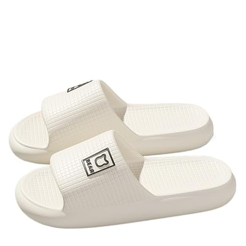 TRgqify-KM Non-slip Bathroom Slippers,Soft Slippers,Indoor And Outdoor Platform Pool Slippers Shower Slippers (Color : White, Size : 40-41) von TRgqify-KM
