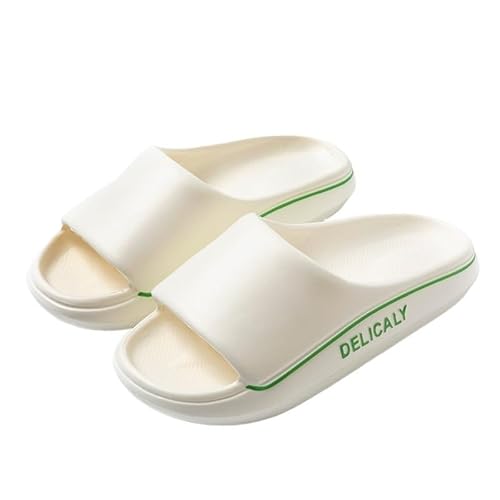 TRgqify-KM Non-slip Bathroom Slippers,Soft Slippers,Indoor And Outdoor Platform Pool Slippers Shower Slippers (Color : White, Size : 42-43) von TRgqify-KM