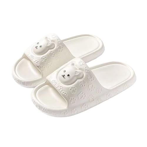 TRgqify-KM Non-slip Bathroom Slippers,Soft Slippers,Indoor And Outdoor Platform Pool Slippers Shower Slippers (Color : White, Size : 42 43) von TRgqify-KM