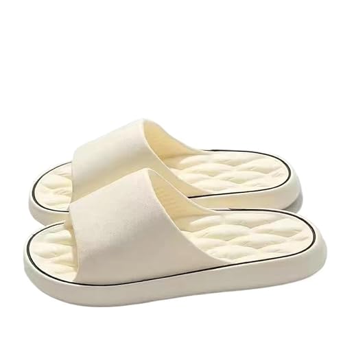 TRgqify-KM Non-slip Bathroom Slippers,Soft Slippers,Indoor And Outdoor Platform Pool Slippers Shower Slippers (Color : White, Size : 44-45) von TRgqify-KM