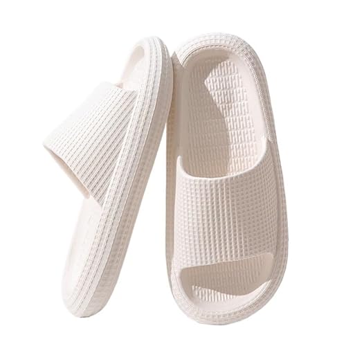 TRgqify-KM Non-slip Bathroom Slippers,Soft Slippers,Indoor And Outdoor Platform Pool Slippers Shower Slippers (Color : White, Size : 44 45) von TRgqify-KM