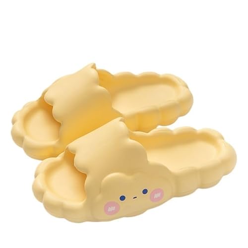 TRgqify-KM Non-slip Bathroom Slippers,Soft Slippers,Indoor And Outdoor Platform Pool Slippers Shower Slippers (Color : Yellow, Size : 39 * 40) von TRgqify-KM