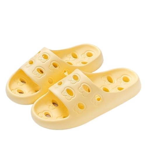 TRgqify-KM Non-slip Bathroom Slippers,Soft Slippers,Indoor And Outdoor Platform Pool Slippers Shower Slippers (Color : Yellow, Size : 39 40) von TRgqify-KM