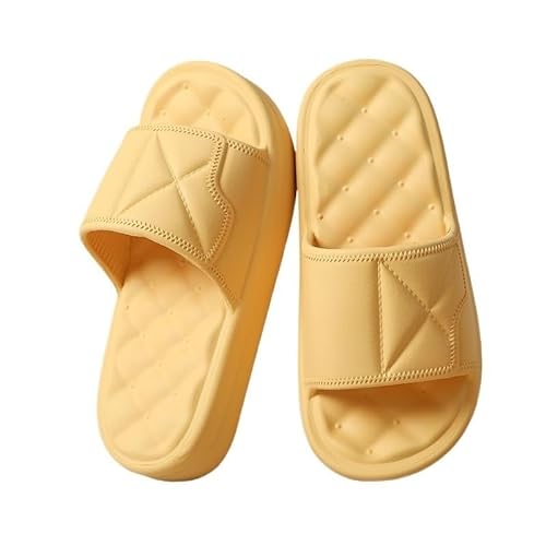 TRgqify-KM Non-slip Bathroom Slippers,Soft Slippers,Indoor And Outdoor Platform Pool Slippers Shower Slippers (Color : Yellow, Size : 41-42) von TRgqify-KM
