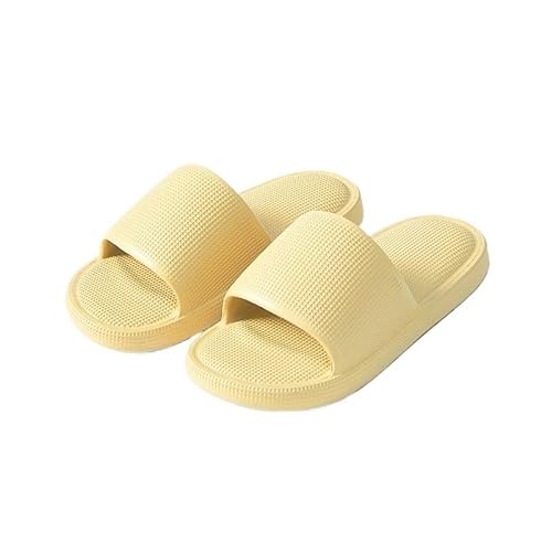 TRgqify-KM Non-slip Bathroom Slippers,Soft Slippers,Indoor And Outdoor Platform Pool Slippers Shower Slippers (Color : Yellow, Size : 42 43) von TRgqify-KM