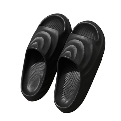 TRgqify-KM Non-slip Bathroom Slippers,Soft Slippers,Indoor and Outdoor Platform Pool Slippers Shower Slippers (Color : Black, Size : 38) von TRgqify-KM